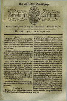 Breslauer Zeitung : mit allerhöchster Bewilligung. 1832, Nro. 204 (31 August) + dod.