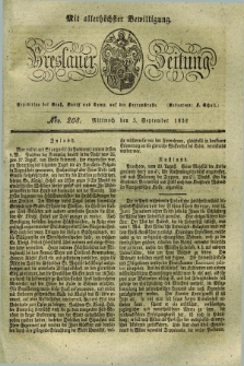 Breslauer Zeitung : mit allerhöchster Bewilligung. 1832, Nro. 208 (5 September) + dod.