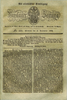 Breslauer Zeitung : mit allerhöchster Bewilligung. 1832, Nro. 220 (19 September) + dod.