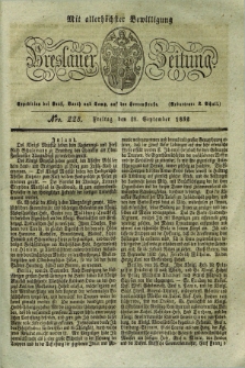 Breslauer Zeitung : mit allerhöchster Bewilligung. 1832, Nro. 228 (28 September) + dod.