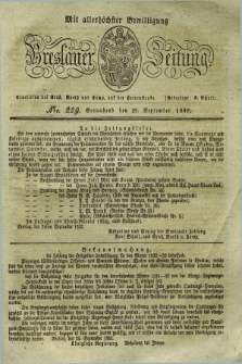Breslauer Zeitung : mit allerhöchster Bewilligung. 1832, Nro. 229 (29 September) + dod.