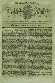 Breslauer Zeitung : mit allerhöchster Bewilligung. 1832, Nro. 231 (2 Oktober) + dod.