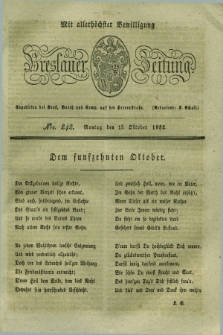 Breslauer Zeitung : mit allerhöchster Bewilligung. 1832, Nro. 242 (15 Oktober) + dod.