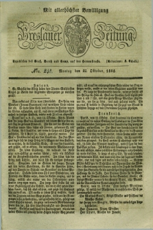 Breslauer Zeitung : mit allerhöchster Bewilligung. 1832, Nro. 248 (22 Oktober) + dod.