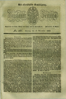 Breslauer Zeitung : mit allerhöchster Bewilligung. 1832, Nro. 266 (12 November) + dod.