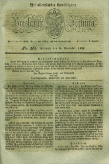 Breslauer Zeitung : mit allerhöchster Bewilligung. 1832, Nro. 268 (14 November) + dod.