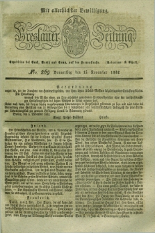 Breslauer Zeitung : mit allerhöchster Bewilligung. 1832, Nro. 269 (15 November) + dod.