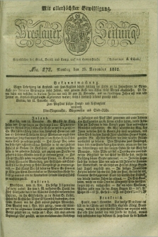 Breslauer Zeitung : mit allerhöchster Bewilligung. 1832, Nro. 272 (19 November) + dod.