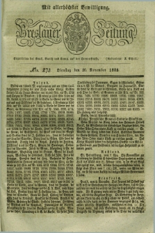 Breslauer Zeitung : mit allerhöchster Bewilligung. 1832, Nro. 273 (20 November) + dod.