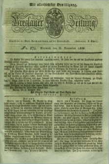 Breslauer Zeitung : mit allerhöchster Bewilligung. 1832, Nro. 274 (21 November) + dod.