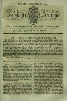 Breslauer Zeitung : mit allerhöchster Bewilligung. 1832, Nro. 277 (24 November) + dod.