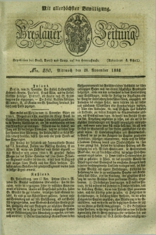 Breslauer Zeitung : mit allerhöchster Bewilligung. 1832, Nro. 280 (28 November) + dod.