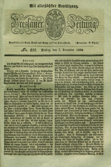 Breslauer Zeitung : mit allerhöchster Bewilligung. 1832, Nro. 288 (7 December) + dod.