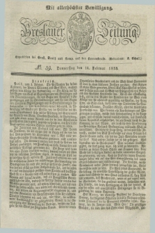 Breslauer Zeitung : mit allerhöchster Bewilligung. 1833, No. 39 (14 Februar) + dod.