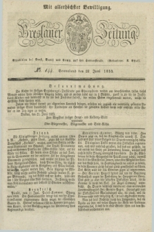 Breslauer Zeitung : mit allerhöchster Bewilligung. 1833, No. 144 (22 Juni) + dod.