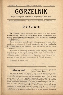 Gorzelnik : organ poświęcony polskiemu przemysłowi gorzelniczemu. R. 17, 1904, nr 6