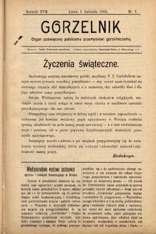 Gorzelnik : organ poświęcony polskiemu przemysłowi gorzelniczemu. R. 17, 1904, nr 7