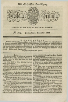 Breslauer Zeitung : mit allerhöchster Bewilligung. 1833, No. 209 (6 September) + dod.