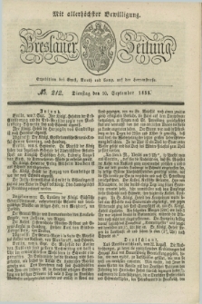 Breslauer Zeitung : mit allerhöchster Bewilligung. 1833, No. 212 (10 September) + dod.