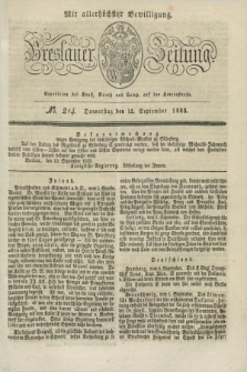 Breslauer Zeitung : mit allerhöchster Bewilligung. 1833, No. 214 (12 September) + dod.