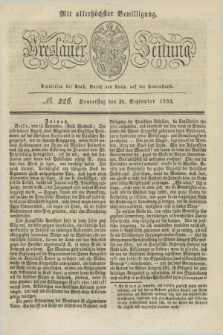 Breslauer Zeitung : mit allerhöchster Bewilligung. 1833, No. 226 (26 September) + dod.