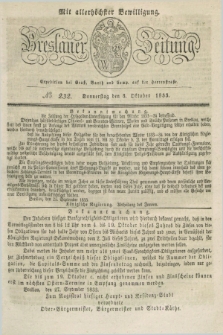 Breslauer Zeitung : mit allerhöchster Bewilligung. 1833, No. 232 (3 Oktober) + dod.