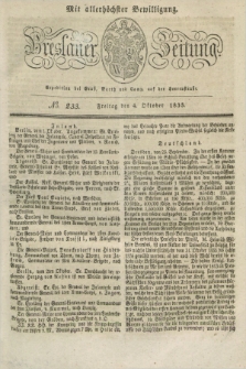 Breslauer Zeitung : mit allerhöchster Bewilligung. 1833, No. 233 (4 Oktober) + dod.