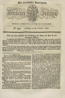 Breslauer Zeitung : mit allerhöchster Bewilligung. 1833, No. 248 (22 Oktober) + dod.