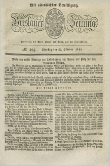 Breslauer Zeitung : mit allerhöchster Bewilligung. 1833, No. 254 (29 Oktober) + dod.