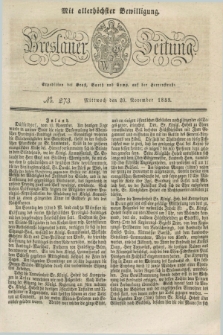 Breslauer Zeitung : mit allerhöchster Bewilligung. 1833, No. 273 (20 November) + dod.