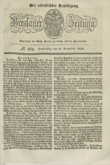 Breslauer Zeitung : mit allerhöchster Bewilligung. 1833, No. 274 (21 November) + dod.