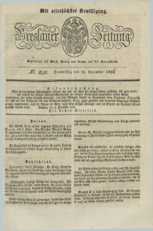 Breslauer Zeitung : mit allerhöchster Bewilligung. 1833, No. 292 (12 December) + dod.