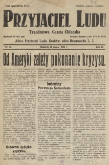 Przyjaciel Ludu : Tygodniowa Gazeta Chłopska. 1933, nr 10