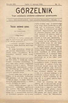 Gorzelnik : organ poświęcony polskiemu przemysłowi gorzelniczemu. R. 19, 1906, nr 11