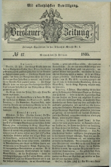 Breslauer Zeitung : mit allerhöchster Bewilligung. 1835, № 47 (25 Februar) + dod.