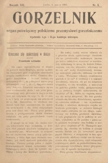 Gorzelnik : organ poświęcony polskiemu przemysłowi gorzelniczemu. R. 21, 1908, nr 5