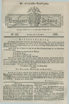 Breslauer Zeitung : mit allerhöchster Bewilligung. 1835, № 287 (8 December) + dod.