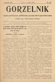 Gorzelnik : organ poświęcony polskiemu przemysłowi gorzelniczemu. R. 21, 1908, nr 23