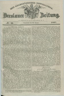 Breslauer Zeitung : mit allerhöchster Bewilligung. 1837, №. 24 (28 Januar) + dod.