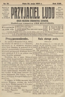 Przyjaciel Ludu : organ Polskiego Stronnictwa Ludowego. 1910, nr 21