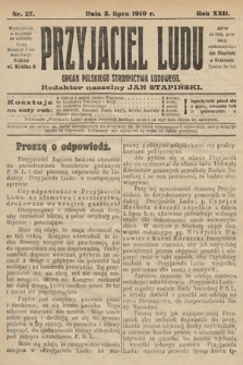 Przyjaciel Ludu : organ Polskiego Stronnictwa Ludowego. 1910, nr 27
