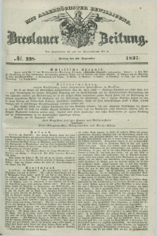 Breslauer Zeitung : mit allerhöchster Bewilligung. 1837, №. 228 (29 September) + dod.
