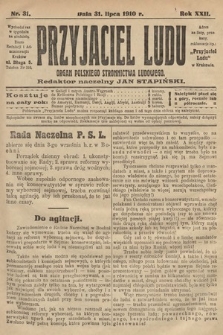 Przyjaciel Ludu : organ Polskiego Stronnictwa Ludowego. 1910, nr 31