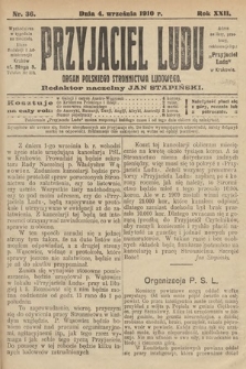 Przyjaciel Ludu : organ Polskiego Stronnictwa Ludowego. 1910, nr 36