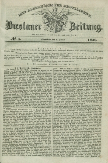Breslauer Zeitung : mit allerhöchster Bewilligung. 1838, No. 5 (6 Januar) + dod.