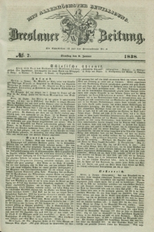 Breslauer Zeitung : mit allerhöchster Bewilligung. 1838, No. 7 (9 Januar) + dod.