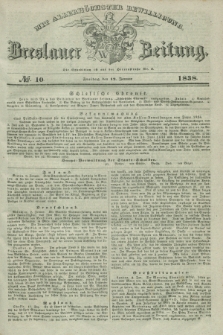 Breslauer Zeitung : mit allerhöchster Bewilligung. 1838, No. 10 (12 Januar) + dod.