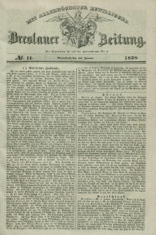 Breslauer Zeitung : mit allerhöchster Bewilligung. 1838, No. 11 (13 Januar) + dod.