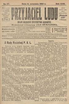 Przyjaciel Ludu : organ Polskiego Stronnictwa Ludowego. 1910, nr 37