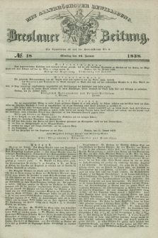 Breslauer Zeitung : mit allerhöchster Bewilligung. 1838, No. 18 (22 Januar) + dod.